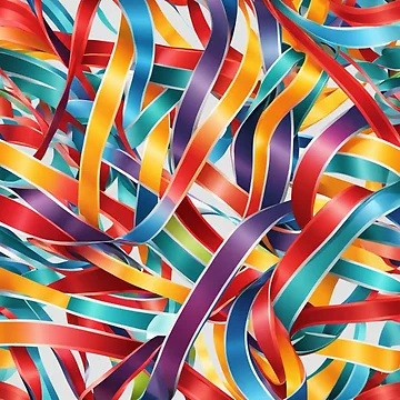 Artwork thumbnail, Abstract Colorful Ribbons Pattern by calibrit