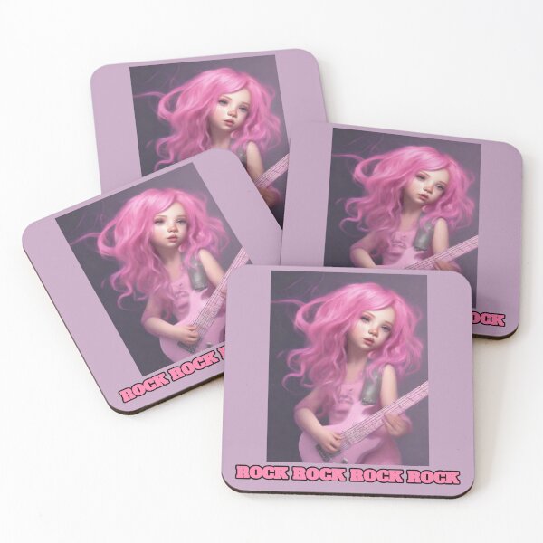 Item preview, Young pink hair guitarist girl designed and sold by Artbellachi.