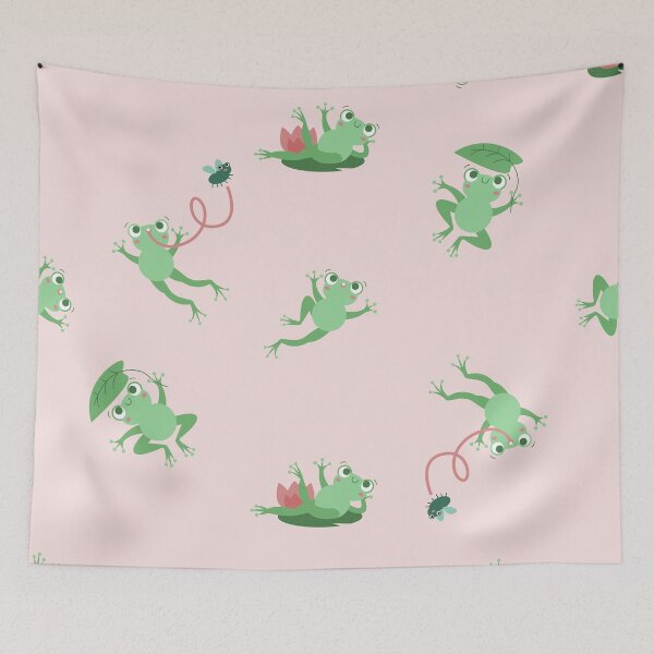 Item preview, Frog Frogs Dancing Leaping Lily Pads Lotus designed and sold by Sarcastic Narwhal.