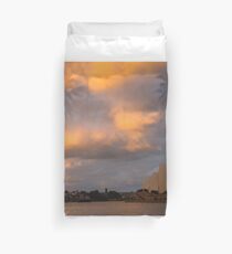 Late evening sun catches the clouds over Sydney Opera House Duvet Cover