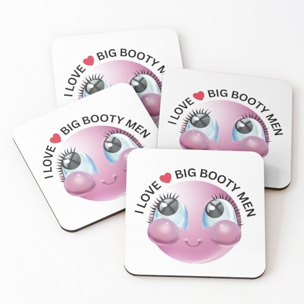 Item preview, I Love Big Booty Men | Pink Blushing Emoji  designed and sold by ConstoStore.
