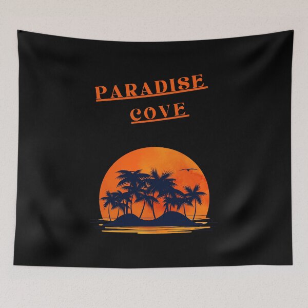 Item preview, Paradise Cove! Sunset With Island & Palm Trees Silhouette. designed and sold by Artography Designs.