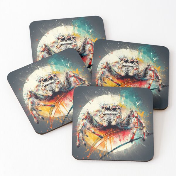 Item preview, Jumping spider splatter art designed and sold by Spiderfalls.