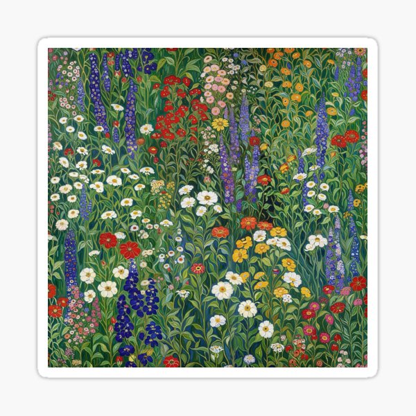 Aperçu de l'œuvre Jardin fleuri Klimt créée et vendue par maniacfitness.