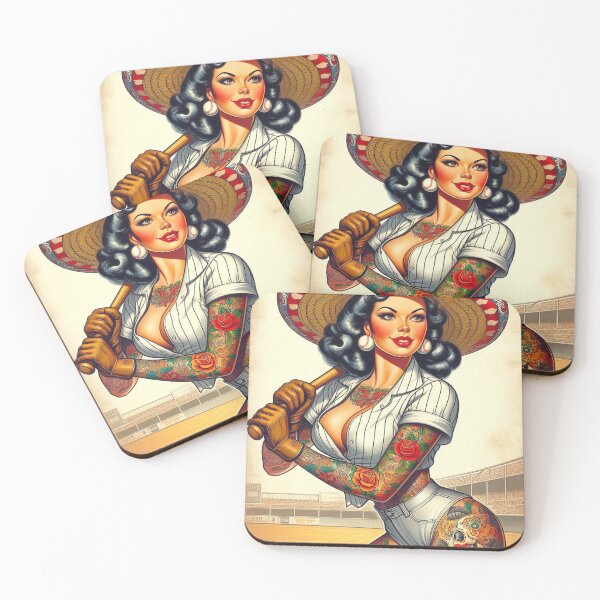 Item preview, Retro Baseball Girl designed and sold by PulpVintage.