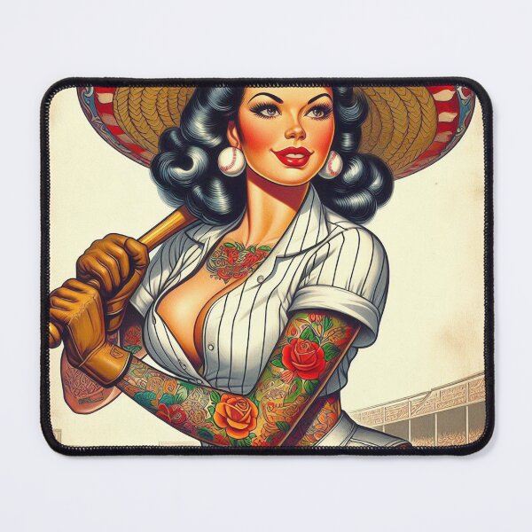 Item preview, Retro Baseball Girl designed and sold by PulpVintage.