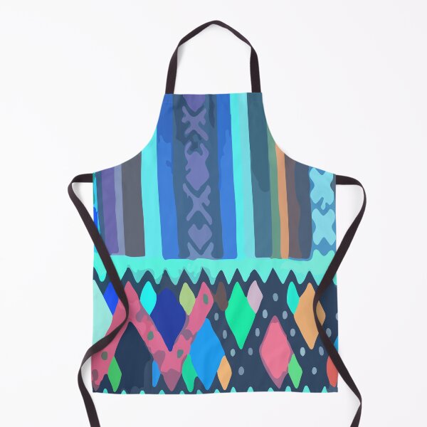 Item preview, Blue embroidery geometric multicolor ethnic textile maximalist decor designed and sold by T-Mex.
