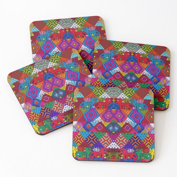 Item preview, Maximalist decor multicolor geometric embroidery maya textile vibrant folk art designed and sold by T-Mex.