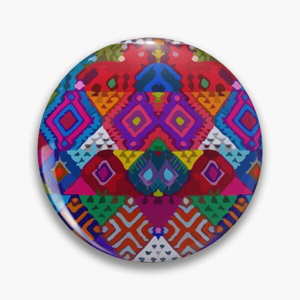 Item preview, Maximalist decor multicolor geometric embroidery maya textile vibrant folk art designed and sold by T-Mex.