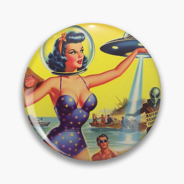 Item preview, Retro Sci-fi Girl designed and sold by PulpVintage.