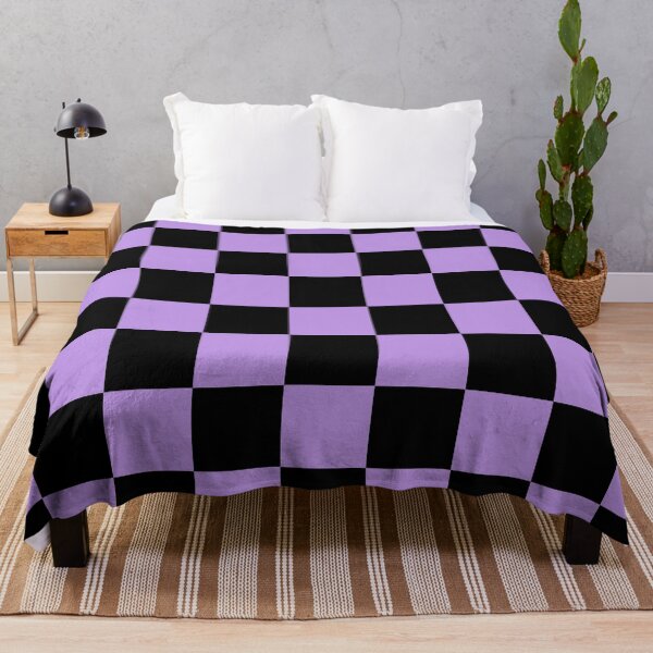 Item preview, Checkered - Black and Light Violet designed and sold by JustPatterns2.
