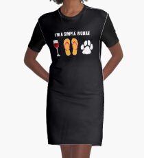 Vestido camiseta Soy una mujer simple Wine Sandals Beach Dog Lover