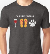 I Am A Simple Woman Wine Beach Sandals Dog Lover Unisex T-Shirt
