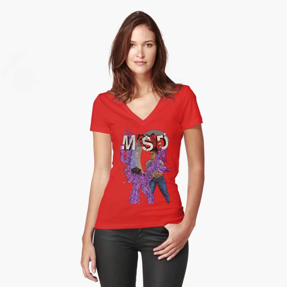 Item preview, Fitted V-Neck T-Shirt designed and sold by MeSseDcomics.
