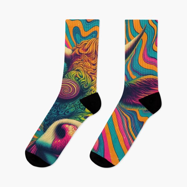 Item preview, trippy psychedelic cow designed and sold by scabsecrete.