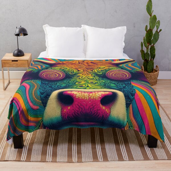 Item preview, trippy psychedelic cow designed and sold by scabsecrete.