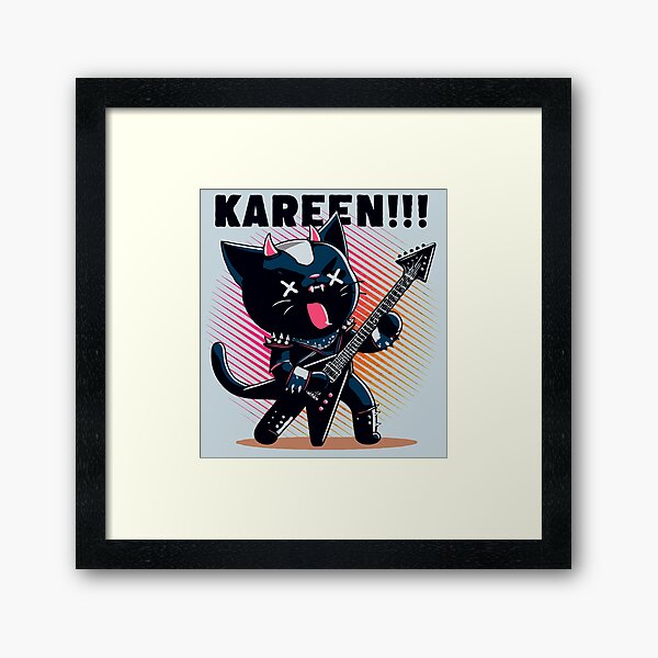 Vista previa del artículo con la obra «Un divertido gato rockero», diseñado y vendido por The Monkey Desings LLC.