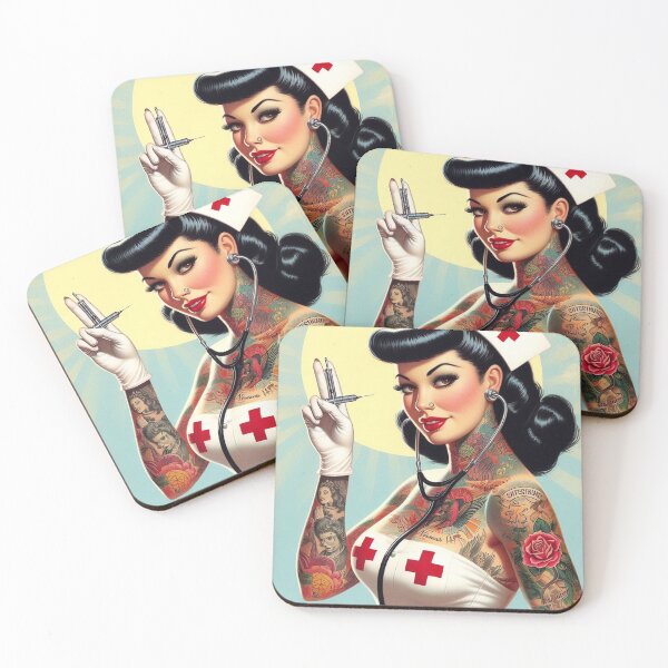 Item preview, Retro Hot Nurse Pin-up designed and sold by PulpVintage.