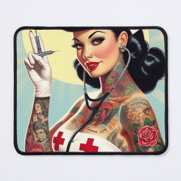 Item preview, Retro Hot Nurse Pin-up designed and sold by PulpVintage.