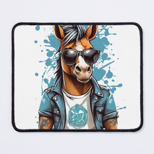 Item preview, Cool punk horse dude in a denim jacket and sunglasses. designed and sold by SaraSumi.