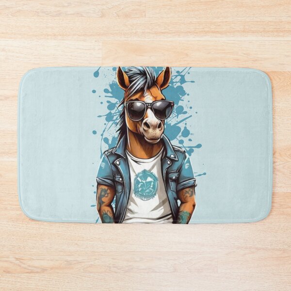 Item preview, Cool punk horse dude in a denim jacket and sunglasses. designed and sold by SaraSumi.