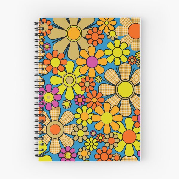 Item preview, Colorful Retro 60s 70s Flowers Maximalist Gingham Floral Pattern designed and sold by kierkegaard.