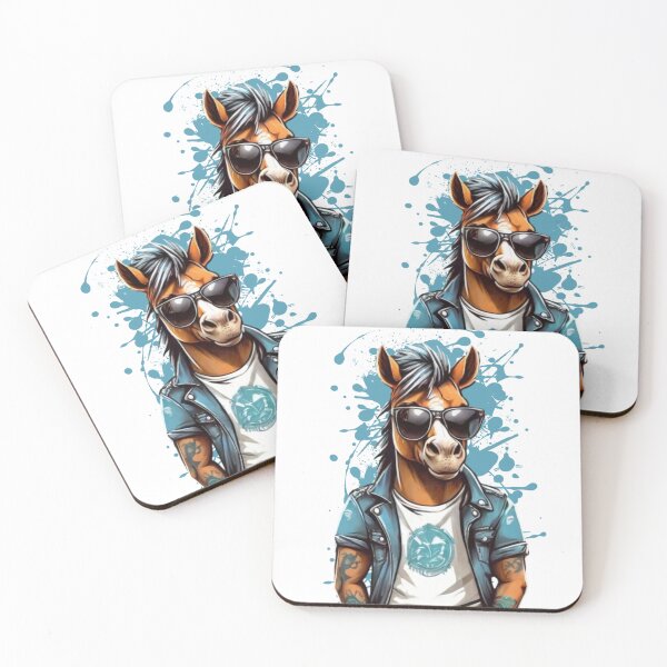 Item preview, Cool punk horse dude in a denim jacket and sunglasses. designed and sold by SaraSumi.
