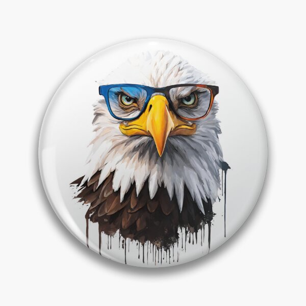 Item preview, Eagle with Glasses: Colorful Paints and Unique Design for Redbubble Products designed and sold by TRYKID.