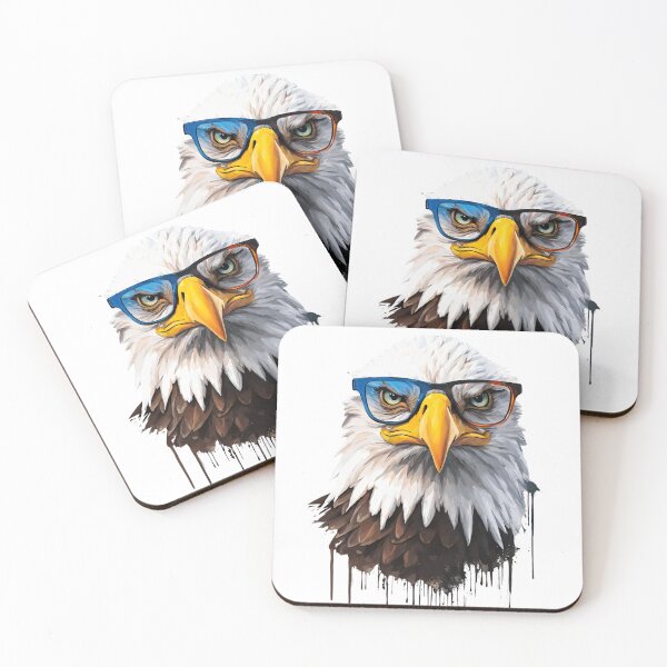 Item preview, Eagle with Glasses: Colorful Paints and Unique Design for Redbubble Products designed and sold by TRYKID.