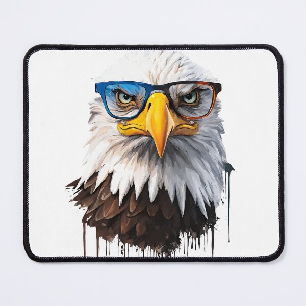 Item preview, Eagle with Glasses: Colorful Paints and Unique Design for Redbubble Products designed and sold by TRYKID.