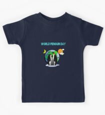 It's World Penguin Day Let's Chill awareness shirt Kids Tee