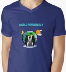 It's World Penguin Day Let's Chill awareness shirt Men's V-Neck T-Shirt