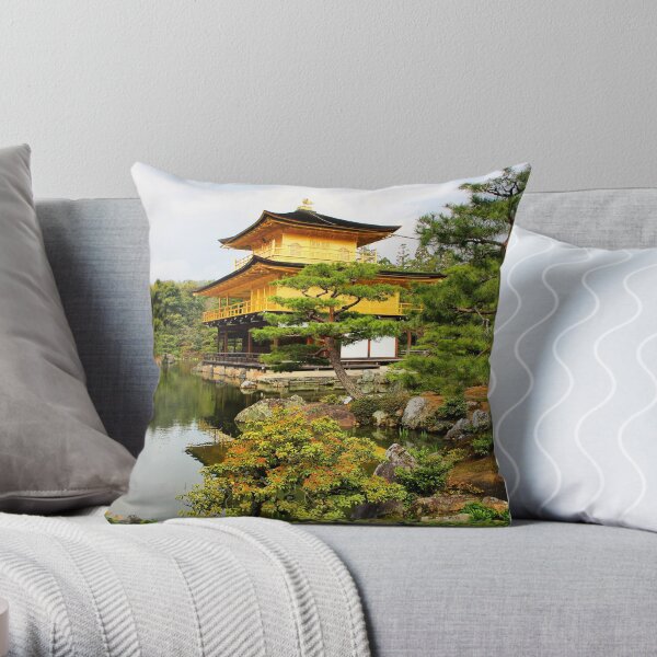 Kinkakuji (Golden Pavillion) Japan Throw Pillow