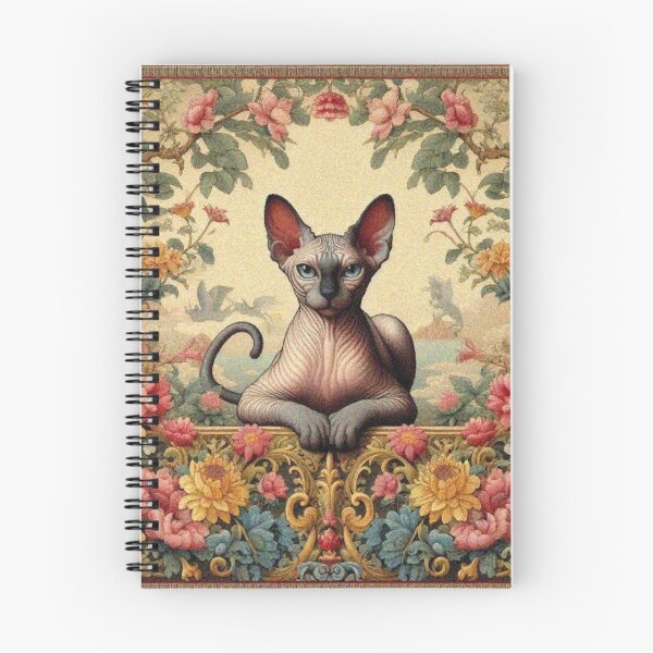 Artikelvorschau, Sphynx-Katze im Blumengarten entworfen und verkauft von Illuministique.
