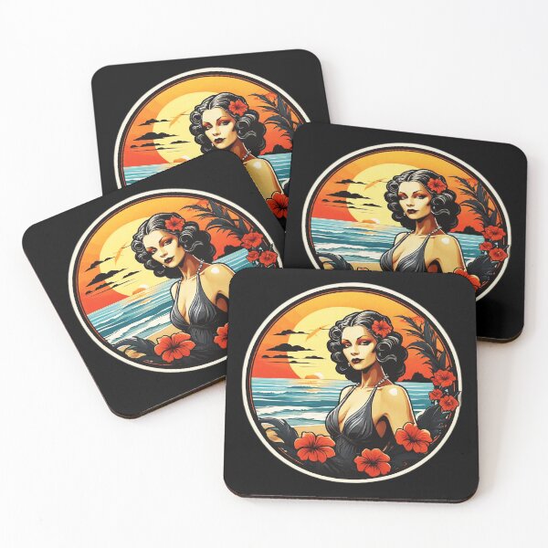Item preview, Goth Vampire Lady by the Sea with Hawaiian Orchids designed and sold by NautiChic.