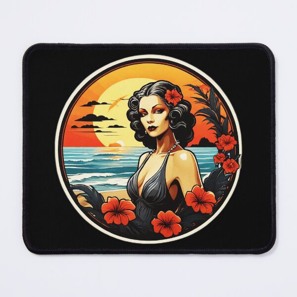 Item preview, Goth Vampire Lady by the Sea with Hawaiian Orchids designed and sold by NautiChic.