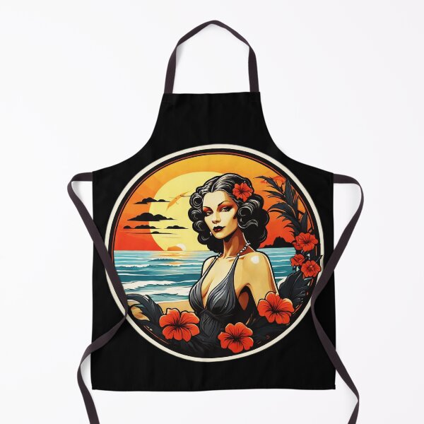 Item preview, Goth Vampire Lady by the Sea with Hawaiian Orchids designed and sold by NautiChic.