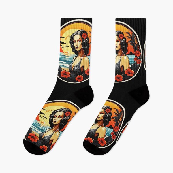 Item preview, Goth Vampire Lady by the Sea with Hawaiian Orchids designed and sold by NautiChic.