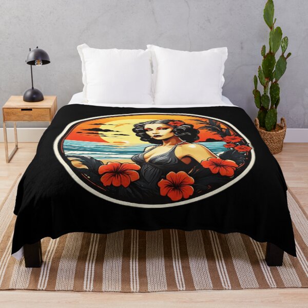 Item preview, Goth Vampire Lady by the Sea with Hawaiian Orchids designed and sold by NautiChic.