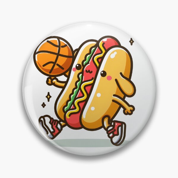 Item preview, Kawaii Hot Dog With Basketball designed and sold by CanvasCutie.