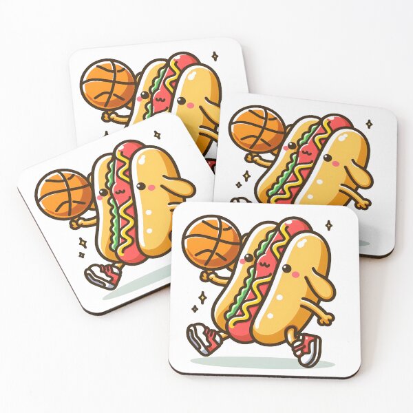 Item preview, Kawaii Hot Dog With Basketball designed and sold by CanvasCutie.