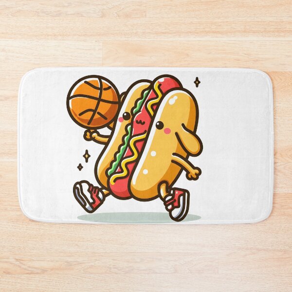 Item preview, Kawaii Hot Dog With Basketball designed and sold by CanvasCutie.