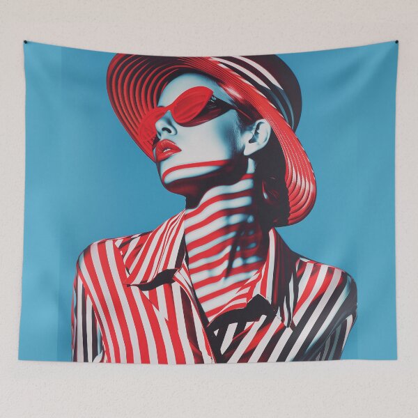 Item preview, High Contrast striped woman designed and sold by 33wolvesdesigns.