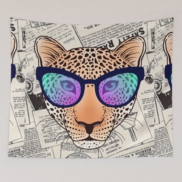 Item preview, Leopard t-shirts, nature pattern t-shirts, cute wildlife pattern t-shirts, vintage style t-shirts. ,newspaper designed and sold by BeYourself1993.