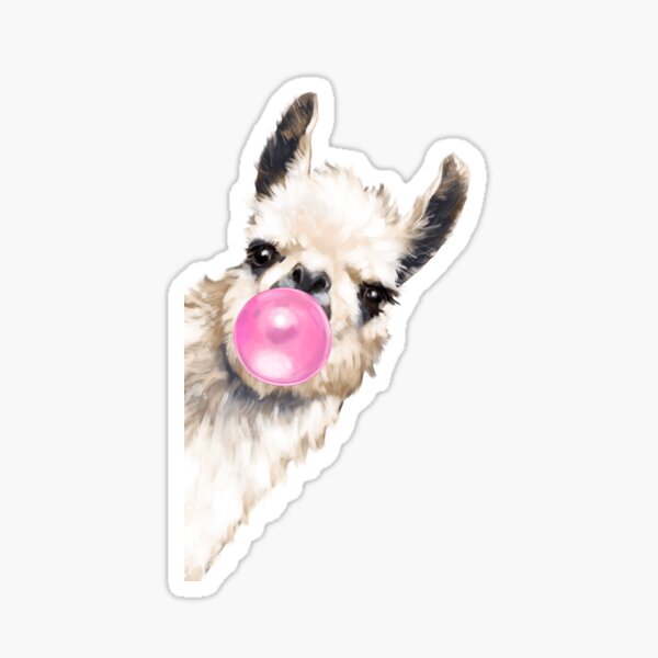 Sneaky Llama with Bubble Gum Sticker