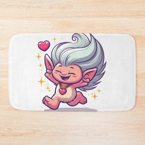 Item preview, Kawaii Enchanting Troll With Heart-Shaped Necklace designed and sold by CanvasCutie.