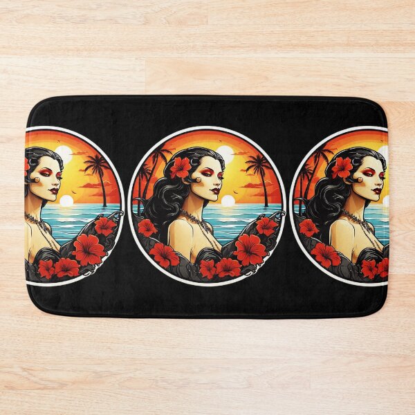 Item preview, Goth Vampire Lady by the Ocean with Crimson Red Orchids designed and sold by NautiChic.