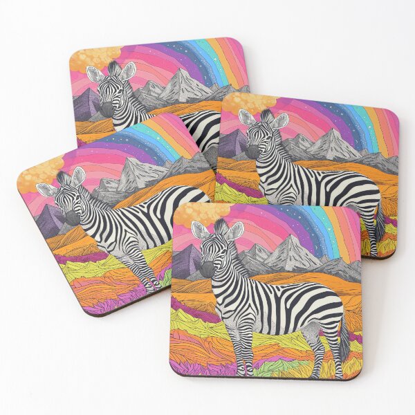 Item preview, Rainbow Zebra Safari designed and sold by cute-animals99.