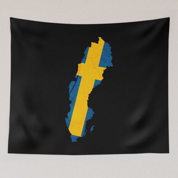 Item preview, Sweden Flag Map Wood Effect designed and sold by Blok45.