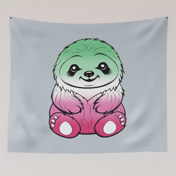 Item preview, Cute Abrosexual Pride Flag Sloth, Subtle Kawaii Abrosexual Sloth Design designed and sold by Travelslightly.